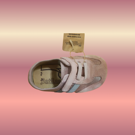 Deportiva Barefoot Velcro Serraje Rosa