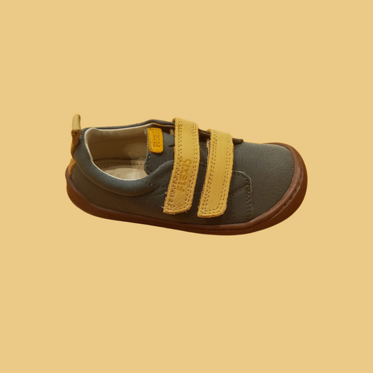 Deportivas Flexi Nens Kaki con Velcros Mostaza