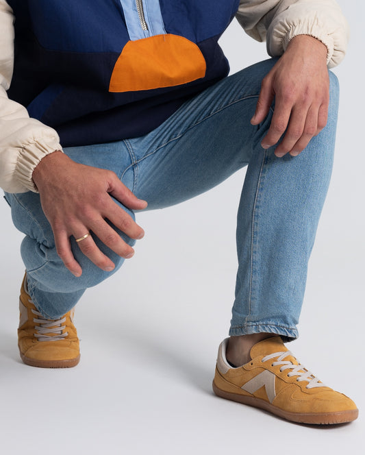 Deportivas Barefoot Serraje Mostaza | Adulto