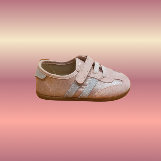 Deportiva Barefoot Velcro Serraje Rosa