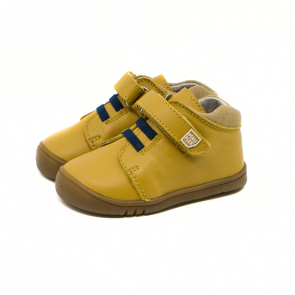 Botines Piel Velcro Mostaza