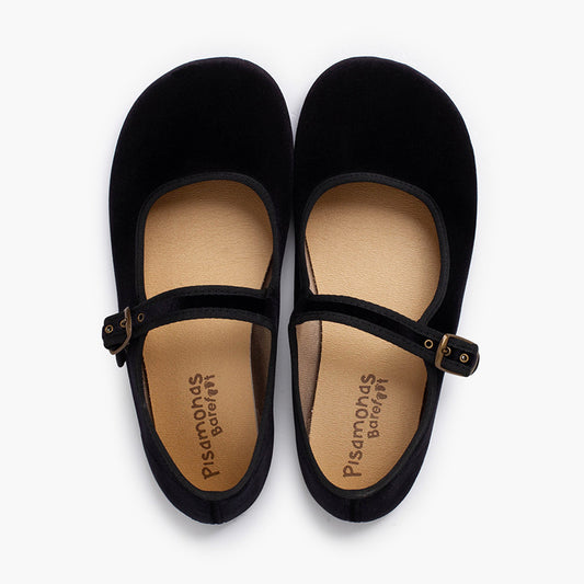 Bailarinas Barefoot Terciopelo Negro | Adulto