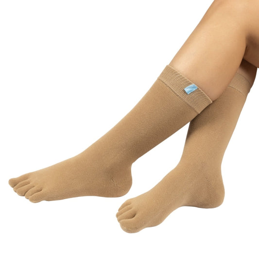 Calcetines Barefoot de Dedos Media Caña | Marrón Claro