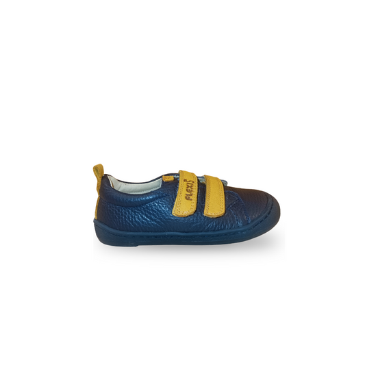 Deportivas Flexi Nens Azul Marino con Velcros Mostaza