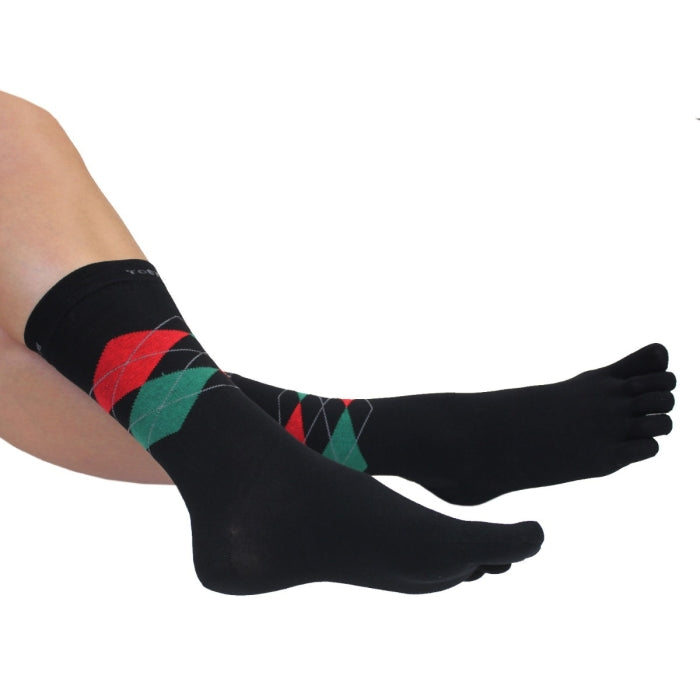 Calcetines Barefoot de Dedos Rombos Media Caña | Negro