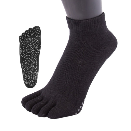 Calcetines Barefoot de Dedos Antideslizante Yoga & Pilates - Tobilleros | Negro