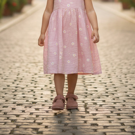 Sandalias Barefoot Algodón Rosa