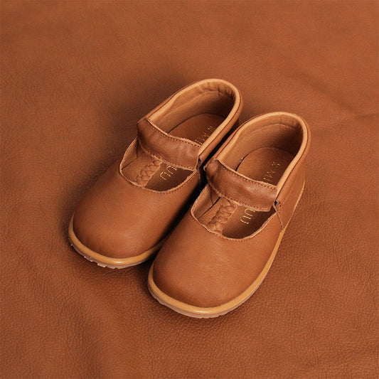 Merceditas Trenza Piel Marrón