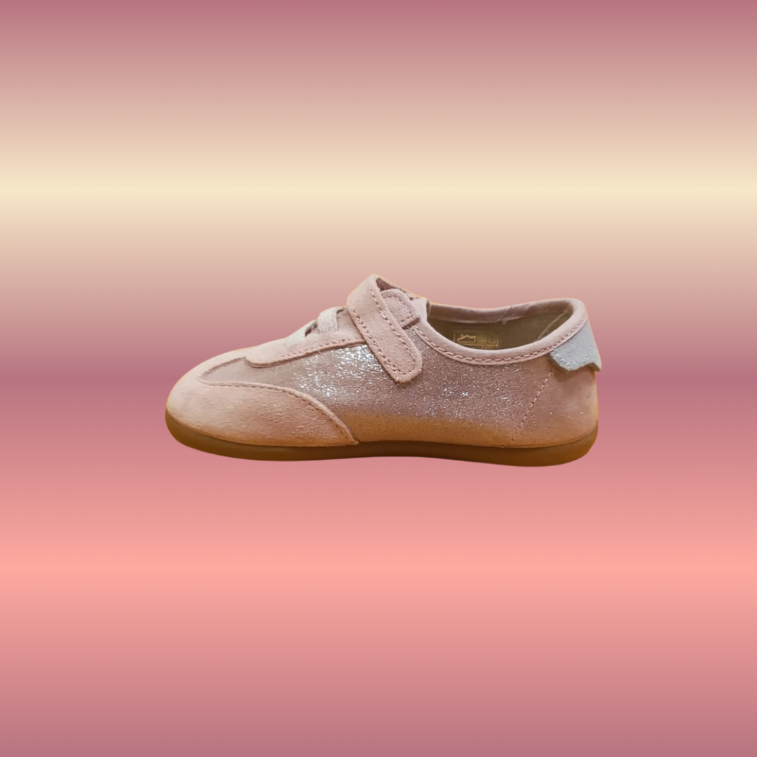 Deportiva Barefoot Velcro Serraje Rosa