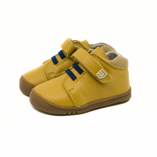 Botines Piel Velcro Mostaza