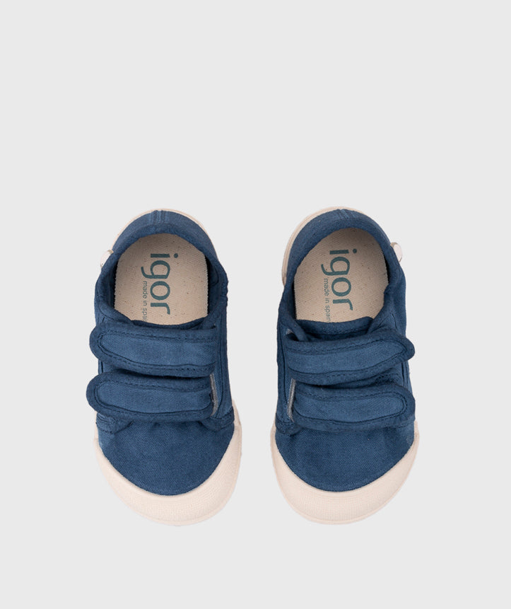 Lonetas Barefoot Doble Velcro Azul Marino