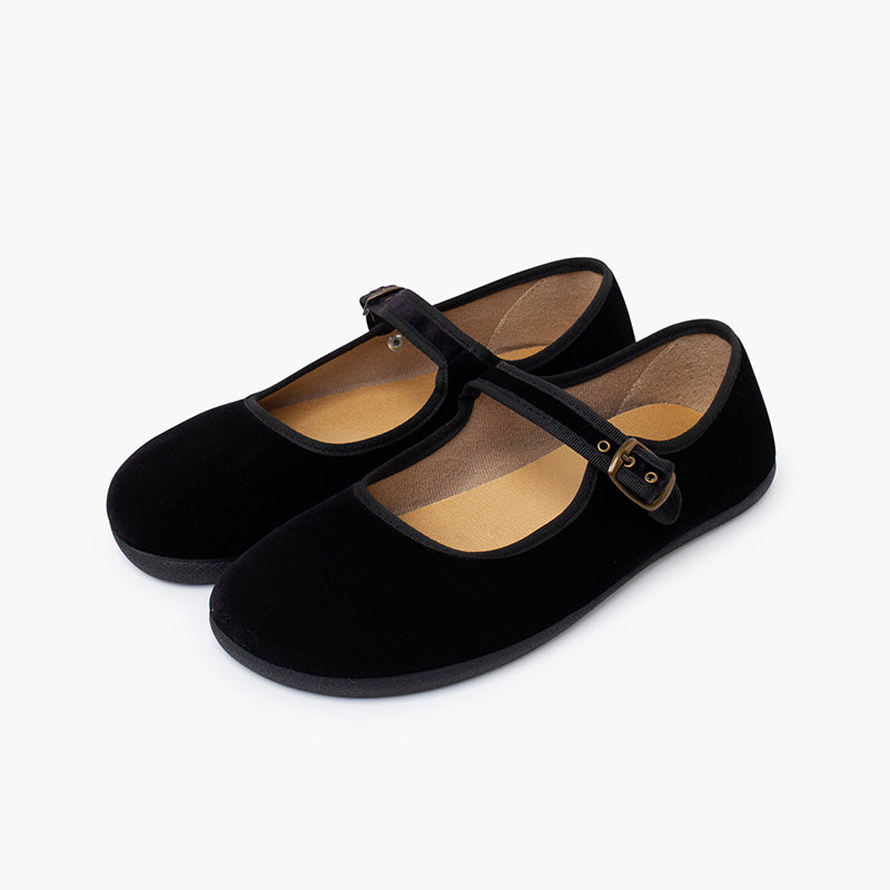 Bailarinas Barefoot Terciopelo Negro | Adulto