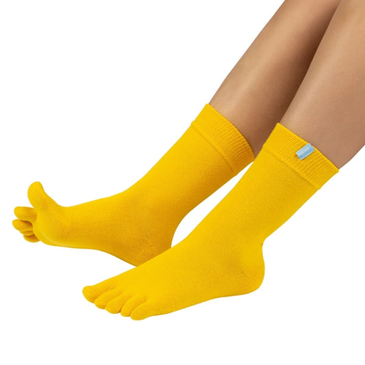 Calcetines Barefoot de Dedos Media Cana | Amarillo