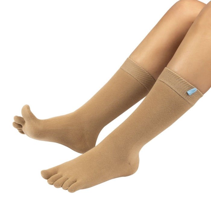 Calcetines Barefoot de Dedos Media Caña | Marrón Claro