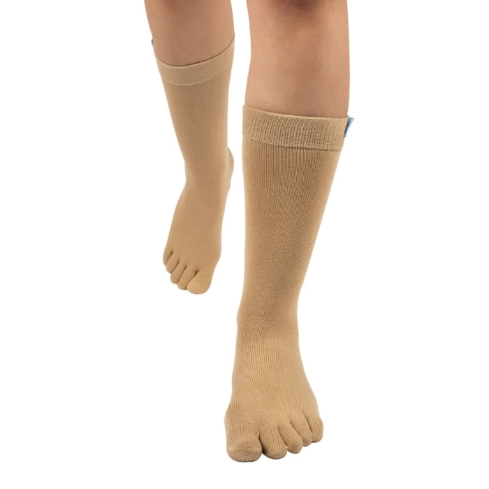 Calcetines Barefoot de Dedos Media Caña | Marrón Claro