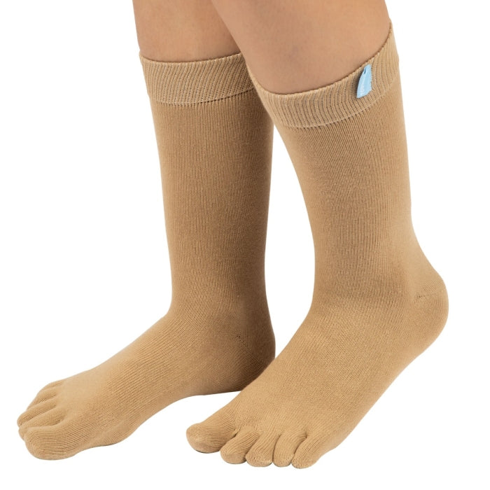 Calcetines Barefoot de Dedos Media Caña | Marrón Claro