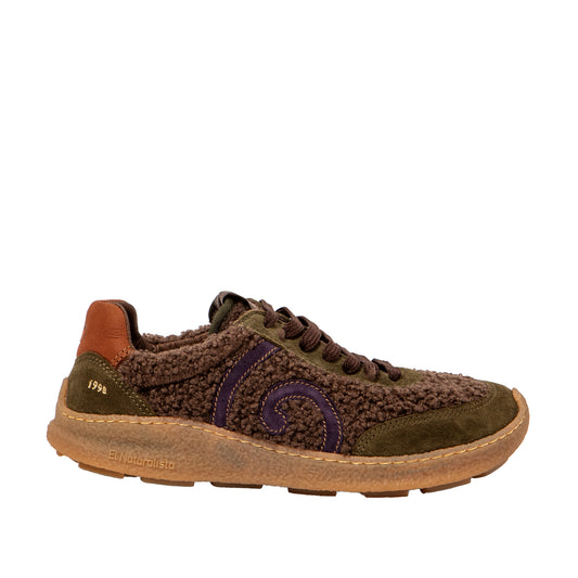 Deportiva Multi Material Marrón