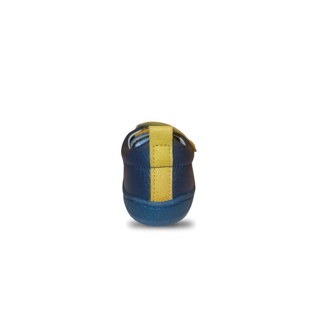 Deportivas Flexi Nens Azul Marino con Velcros Mostaza
