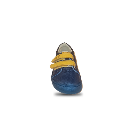 Deportivas Flexi Nens Azul Marino con Velcros Mostaza