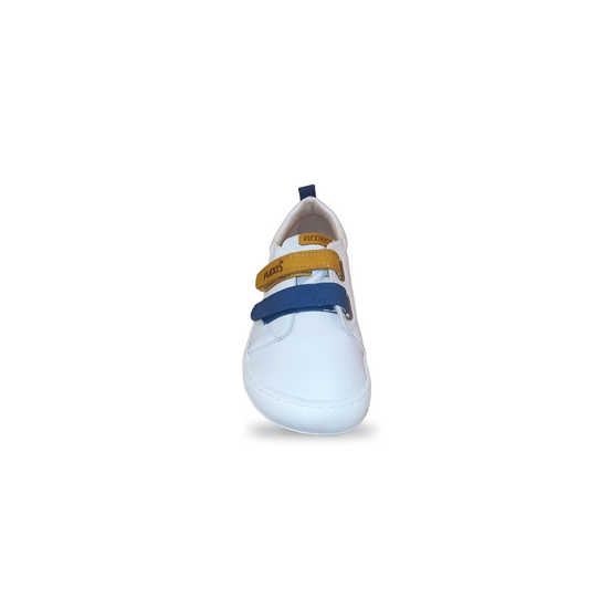 Deportivas Flexi Nens Blanca con Velcros Azul y Mostaza