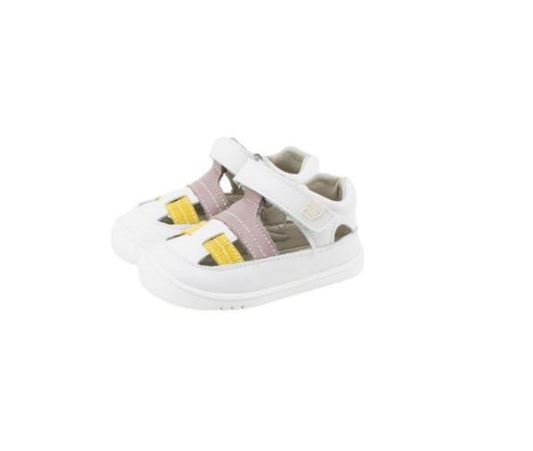 Sandalias Microfibra Blanco & Rosa