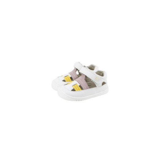 Sandalias Microfibra Blanco & Rosa