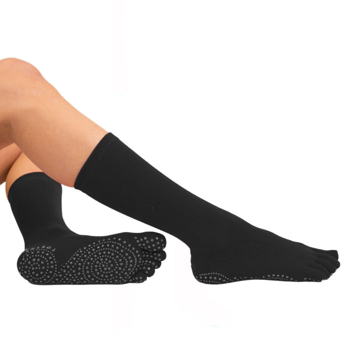 Calcetines Barefoot de Dedos Antideslizante Media Caña | Negro