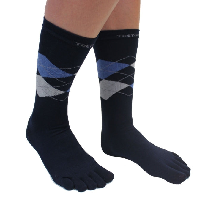 Calcetines Barefoot de Dedos Rombos Media Caña | Azul Marino