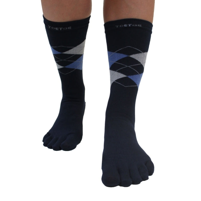 Calcetines Barefoot de Dedos Rombos Media Caña | Azul Marino