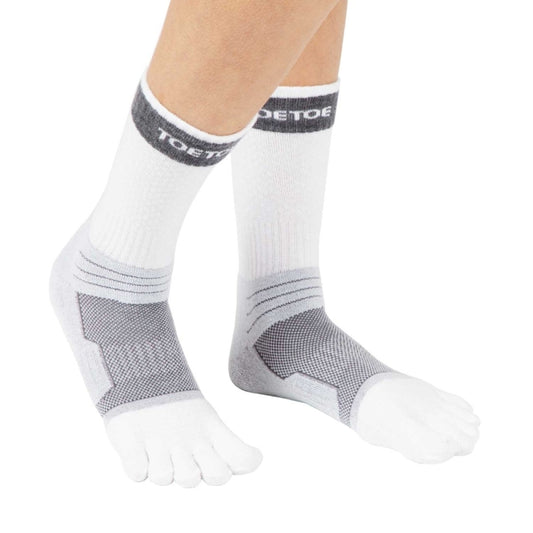 Calcetines Barefoot de Dedos Sport | Blanco y Gris