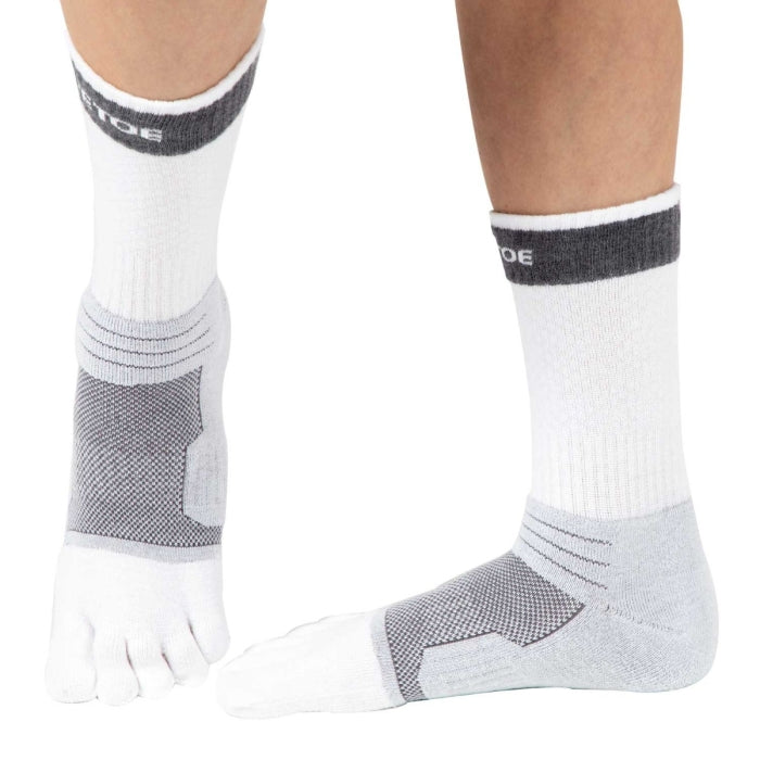 Calcetines Barefoot de Dedos Sport | Blanco y Gris