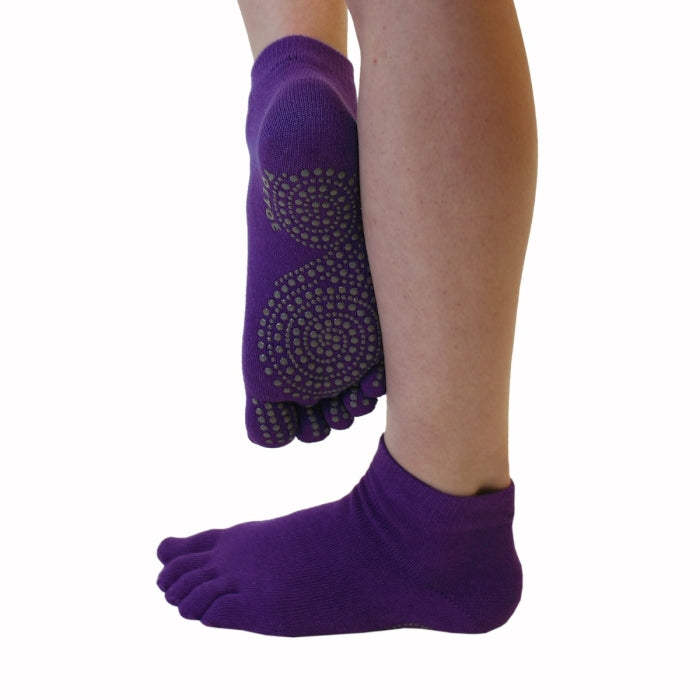 Calcetines Barefoot de Dedos Antideslizante Yoga & Pilates - Tobilleros | Violeta